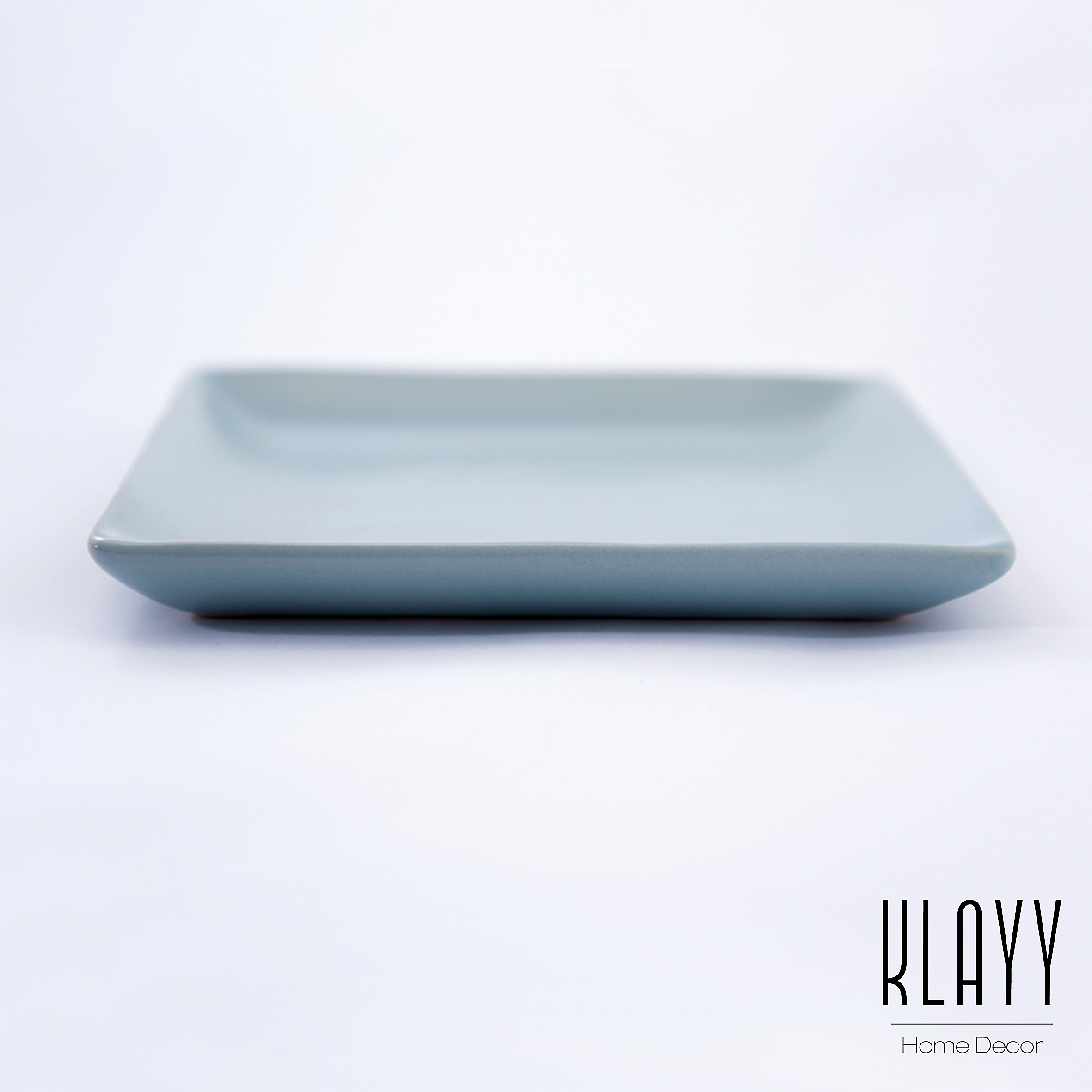 Cyan Blue Square Plate